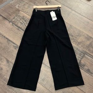Zara Black Wide-Leg Trousers